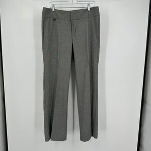 Womens Gray Trousers Size 10 Old Money Minimalist Herringbone Tailored Pant